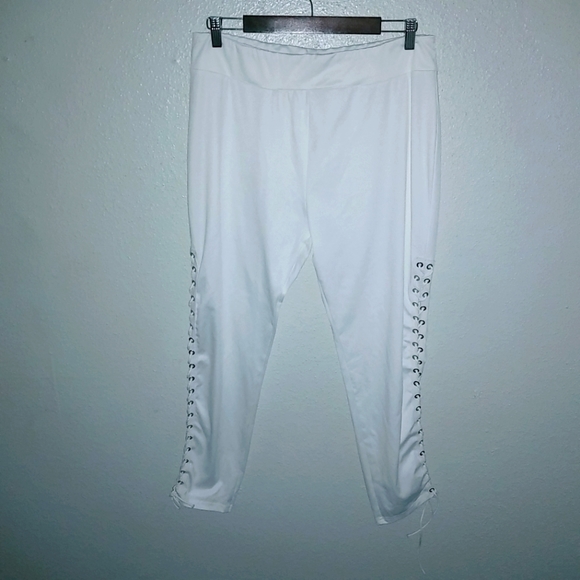 Beautiful Pants - Beautiful 2X Side Laced White Pants